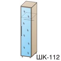 Шкаф для одежды с зеркалом Дольче Нотте ШК-112 дуб беленый (арт.9373)